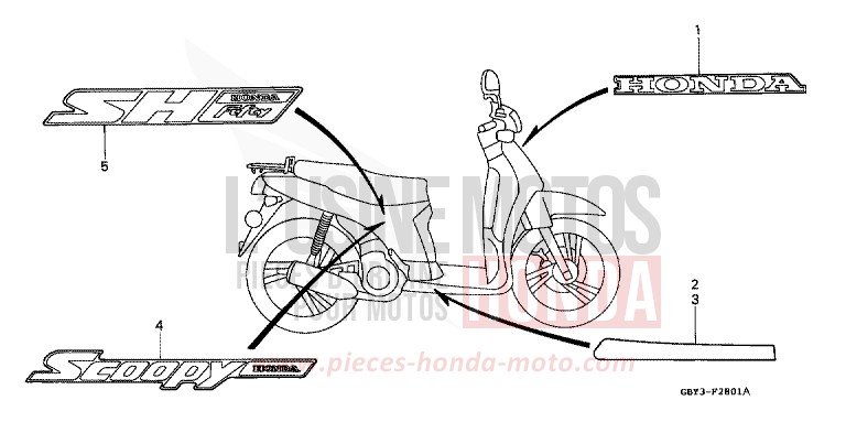 MARKE/STREIFEN (2) von CB1300 Super Bold'or ABS ATESSA BLUE (PB162) von 1999